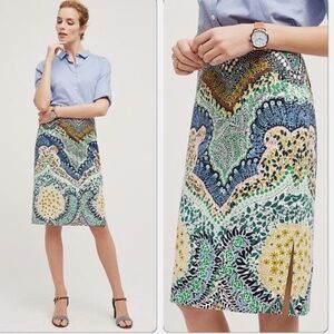 NWOT Anthropologie Moulinette Soeurs Riverwood Print Pencil Skirt